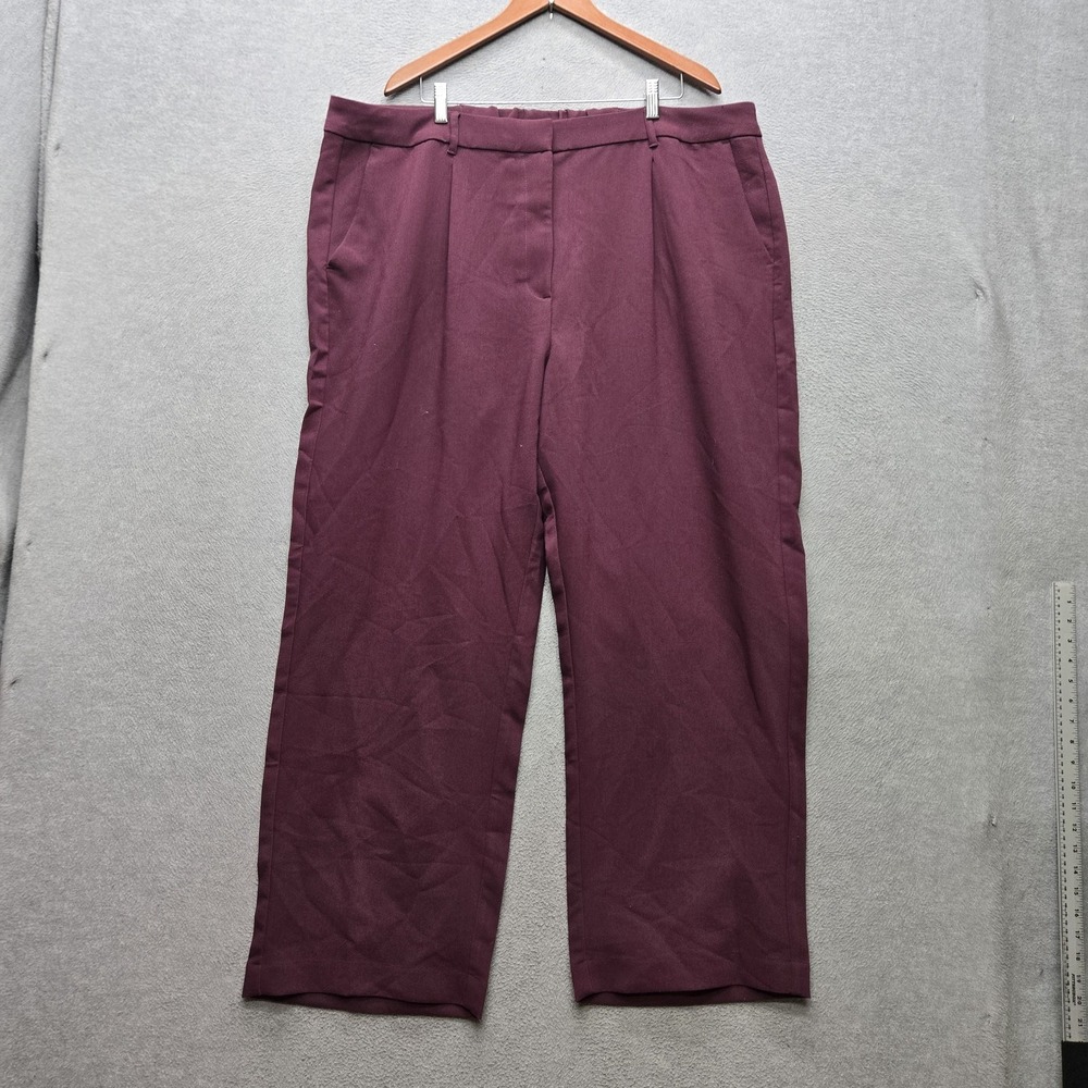 Old Navy Women Pants XXL Burgundy Dress Pants Taylor Wide Leg Trouser Wide-Leg